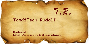 Tomásch Rudolf névjegykártya